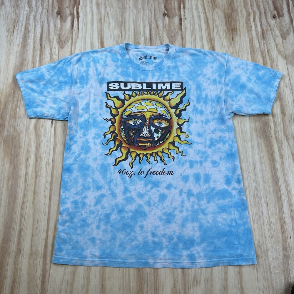 Sublime 40oz to Freedom Band T Shirt Blue White Tie Dye XL Vintage Rock Tee